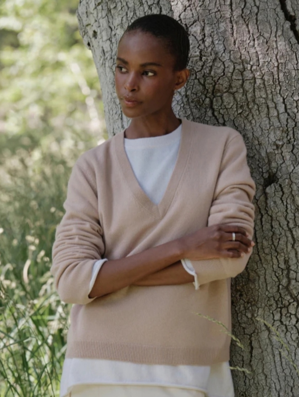 NWT Jenni Kayne Flynn V-Neck Cashmere Sweater Ballet XS